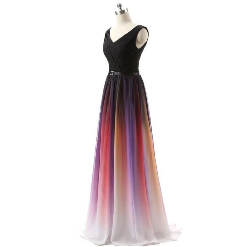 Lulu Bridal Real Picture Long Ombre Prom Evening Dress 2016 Formal